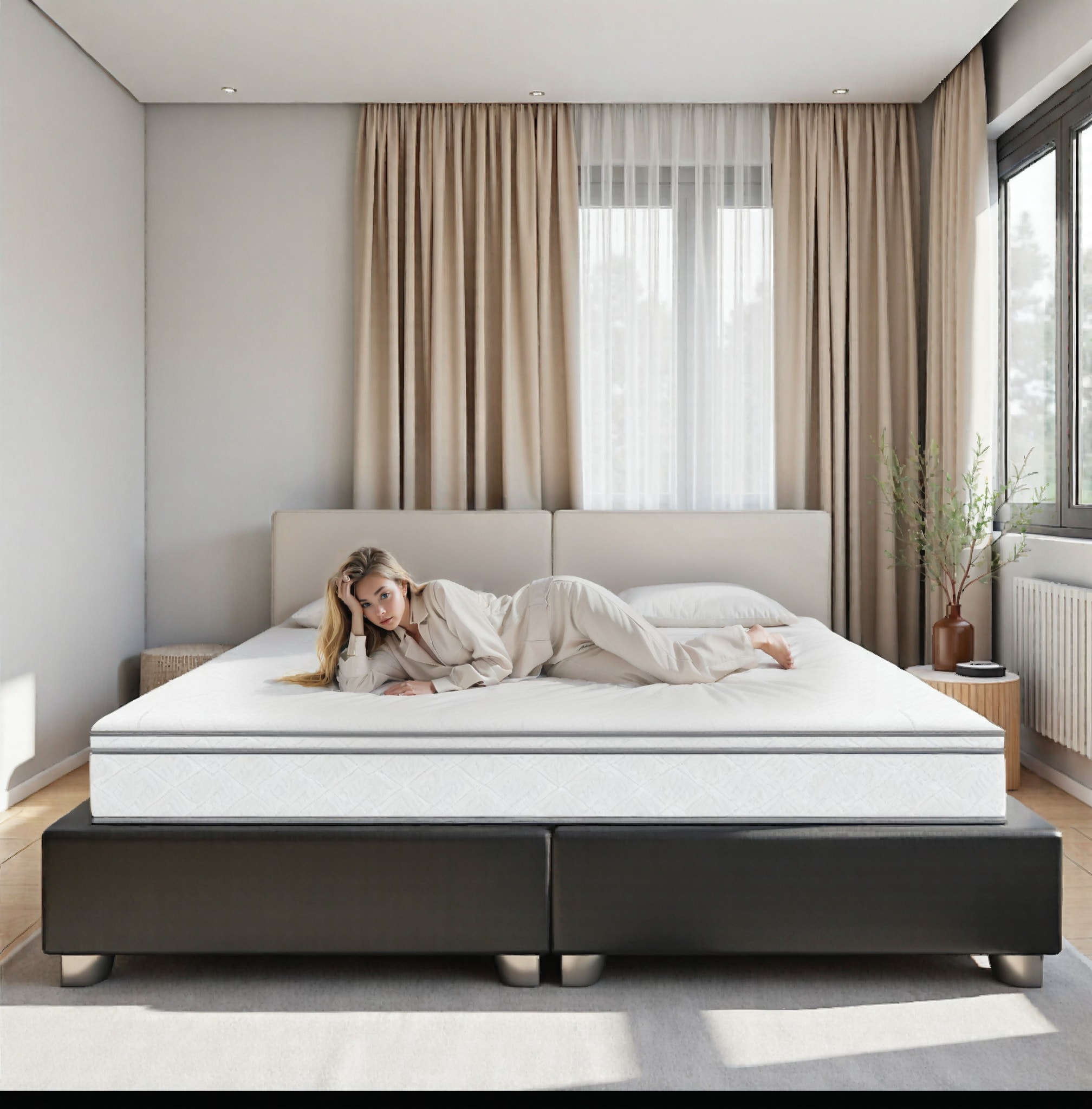 Queen Mattress, 12 Inch Hybrid Mattress With Memory Foam & Pocket Spring, Queen Mattress In A Box, Medium Firm Support, CertiPUR-US Certified_voghion.com